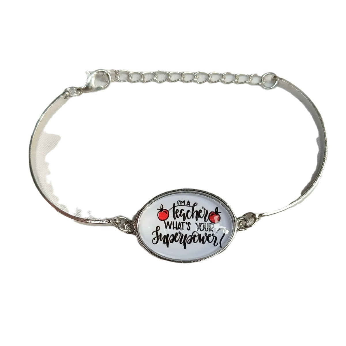 Wholesale Apple Teacher' s Day Bracelet Vintage Metal Gemstone Bracelet